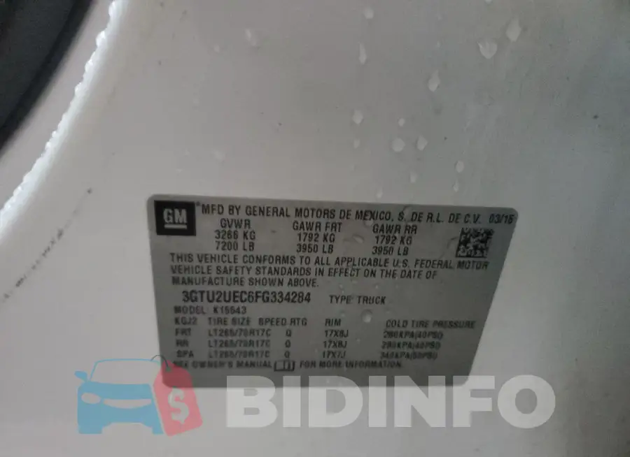 3GTU2UEC6FG334284 Photo# 12