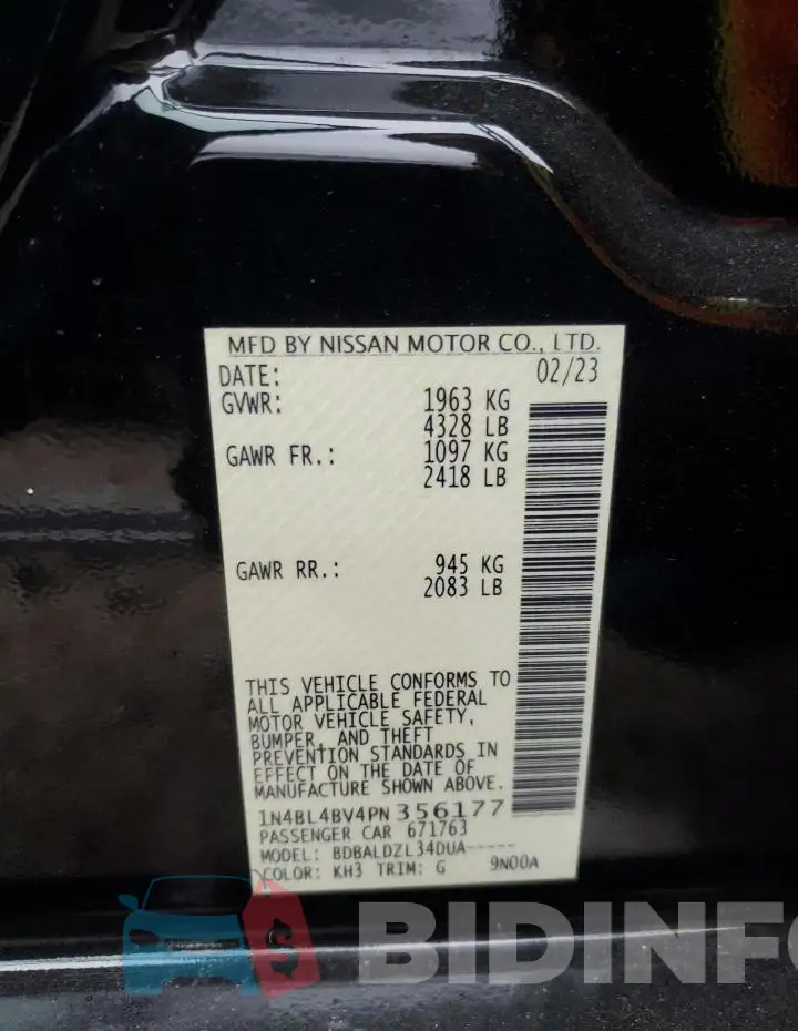 1N4BL4BV4PN356177 Photo# 12