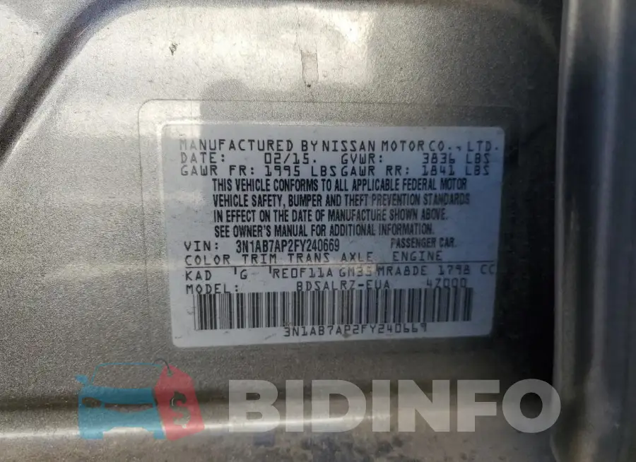 3N1AB7AP2FY240669 Photo# 12