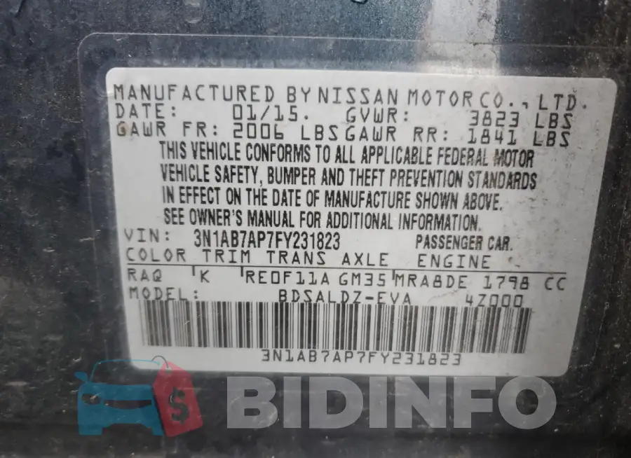 3N1AB7AP7FY231823 Photo# 12