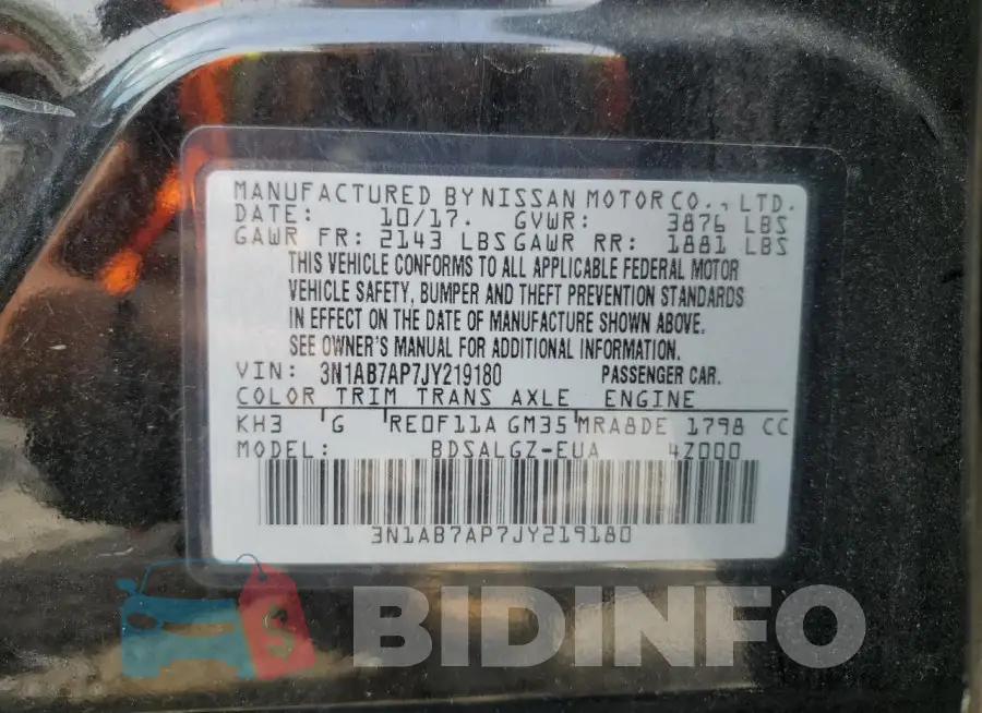 3N1AB7AP7JY219180 Photo# 12