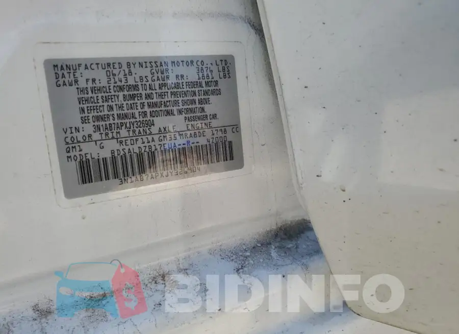 3N1AB7APXJY326904 Photo# 12