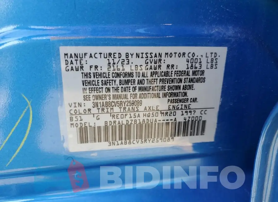 3N1AB8CV5RY259089 Photo# 12