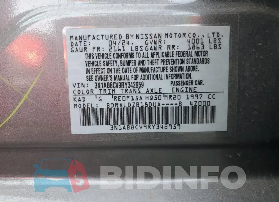 3N1AB8CV9RY342959 Photo# 13