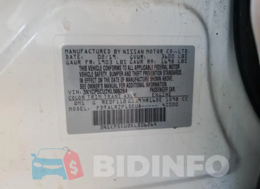 3N1CP5CU2KL506264 Photo# 13