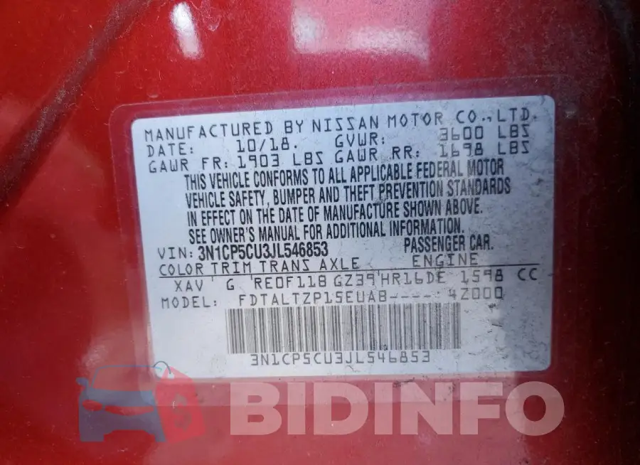 3N1CP5CU3JL546853 Photo# 12