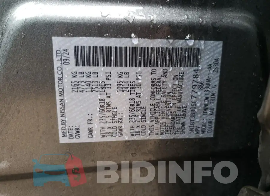 5N1BT3BB0SC779784 Photo# 12