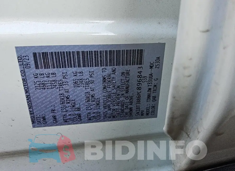 5N1BT3BB6PC896843 Photo# 13