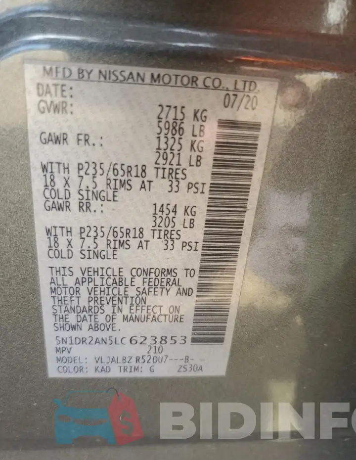 5N1DR2AN5LC623853 Photo# 14