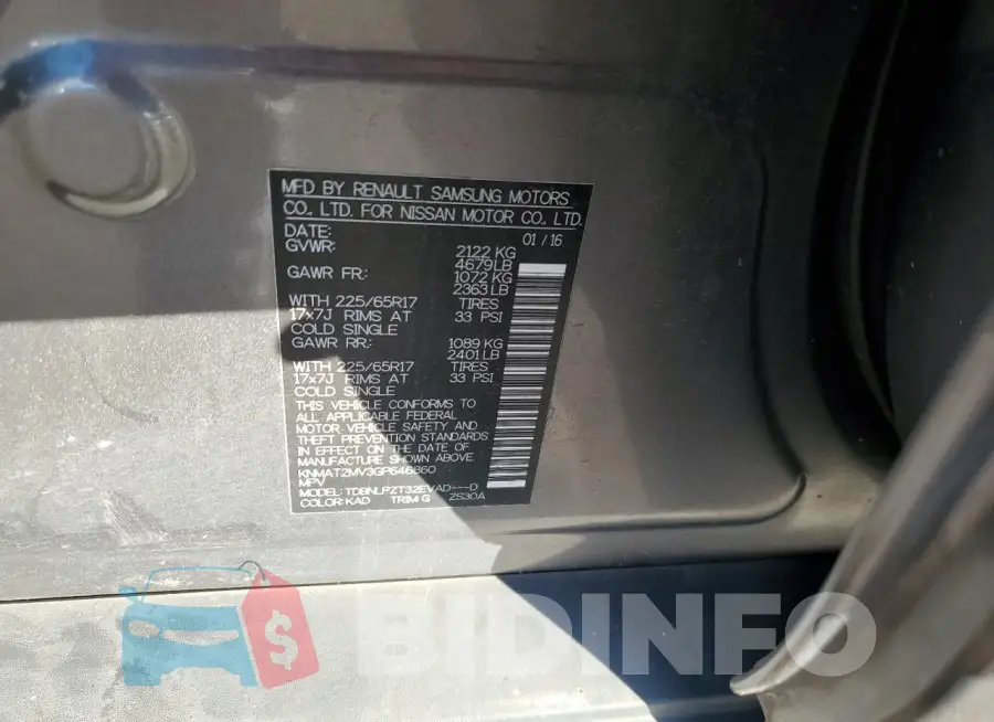 KNMAT2MV3GP646860 Photo# 13