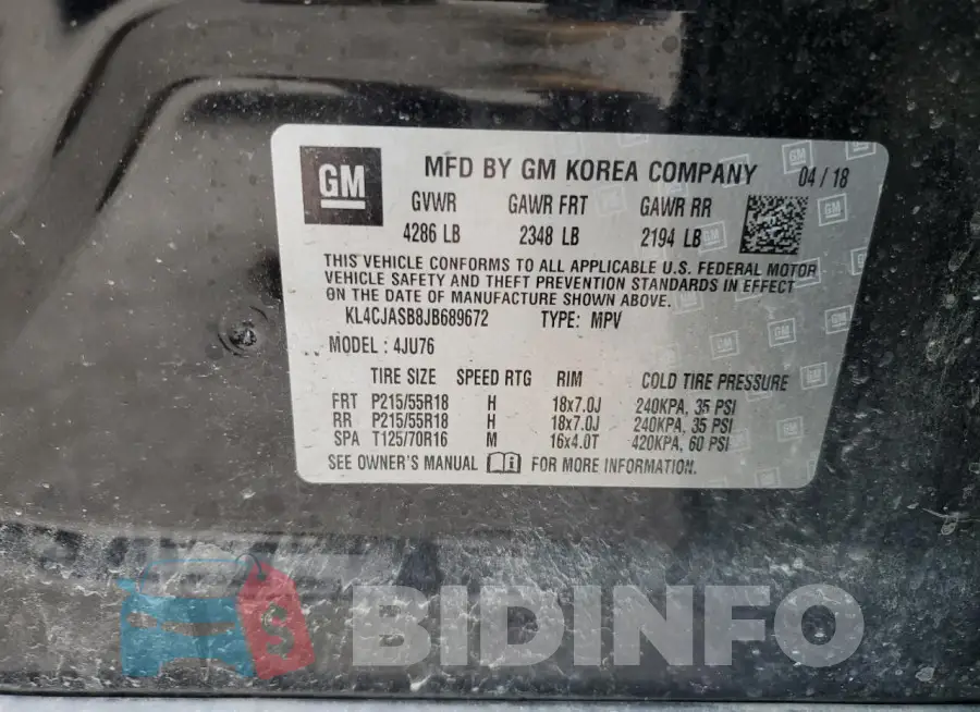 KL4CJASB8JB689672 Photo# 13