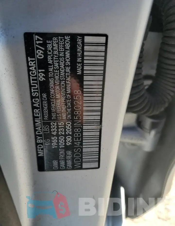 WDDSJ4EB8JN580258 Photo# 12