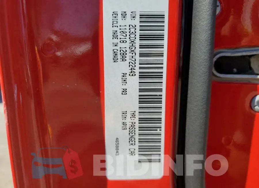 2C3CDXHGXFH722449 Photo# 13