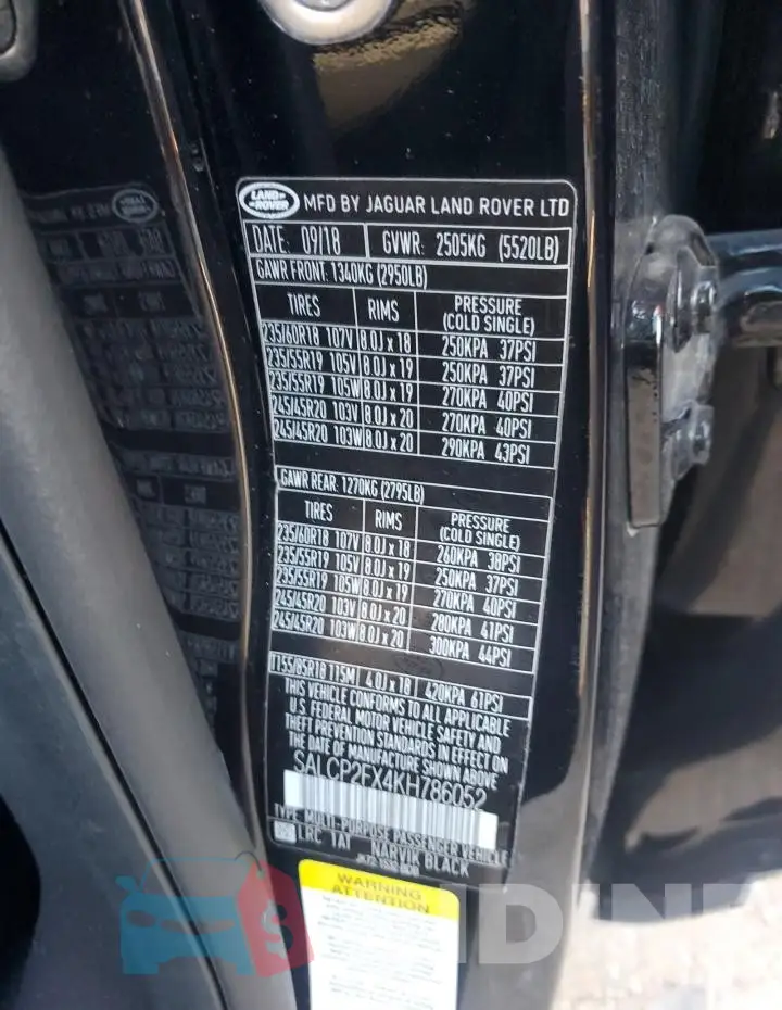 SALCP2FX4KH786052 Photo# 12