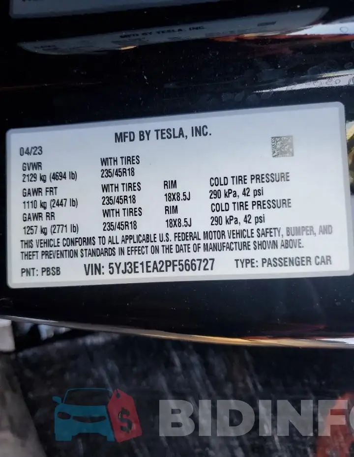 5YJ3E1EA2PF566727 Photo# 12