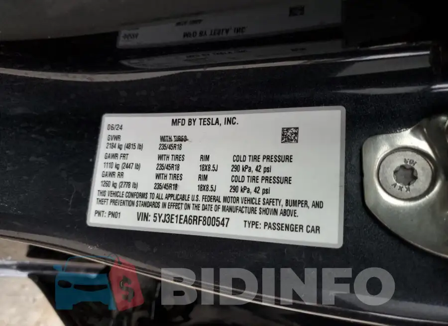 5YJ3E1EA6RF800547 Photo# 12