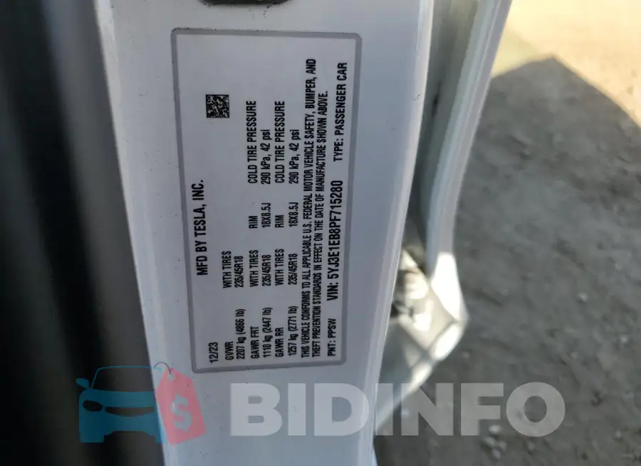 5YJ3E1EB8PF715280 Photo# 13