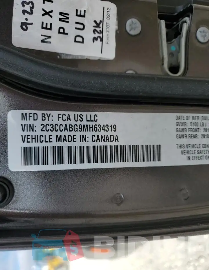 2C3CCABG9MH634319 Photo# 13