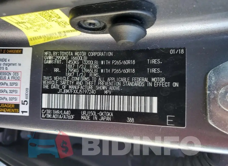 JTJBM7FXXJ5197240 Photo# 14