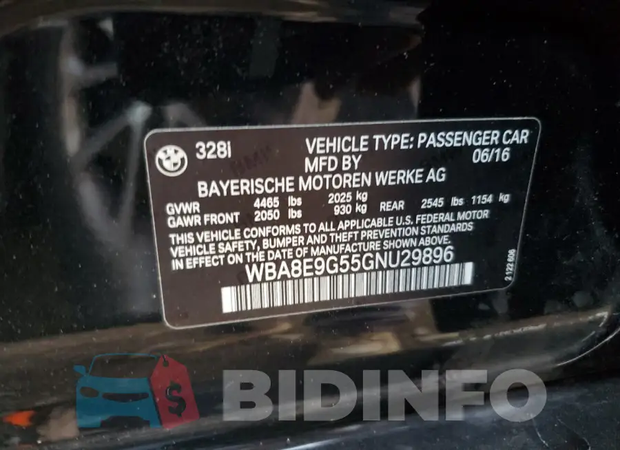 WBA8E9G55GNU29896 Photo# 12
