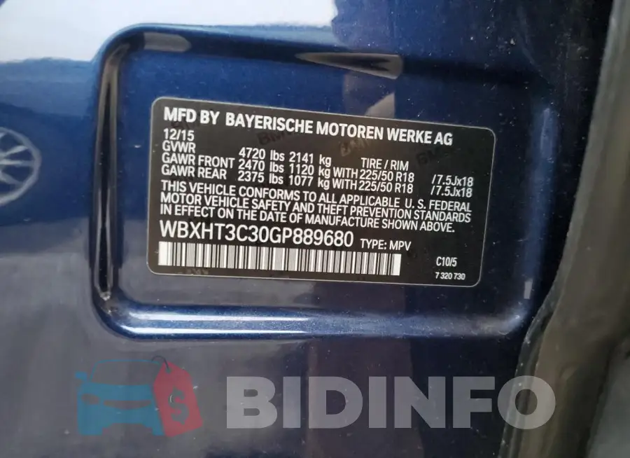 WBXHT3C30GP889680 Photo# 14
