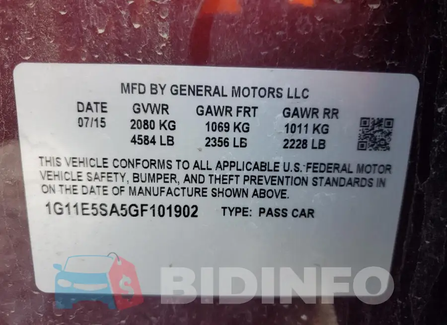 1G11E5SA5GF101902 Photo# 12