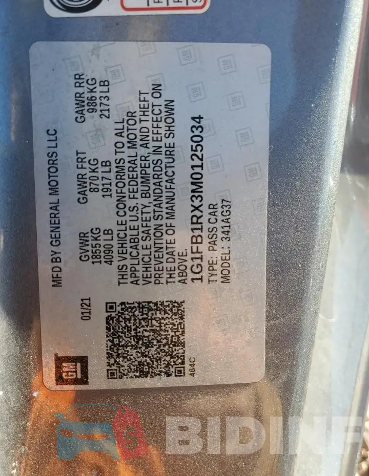 1G1FB1RX3M0125034 Photo# 12