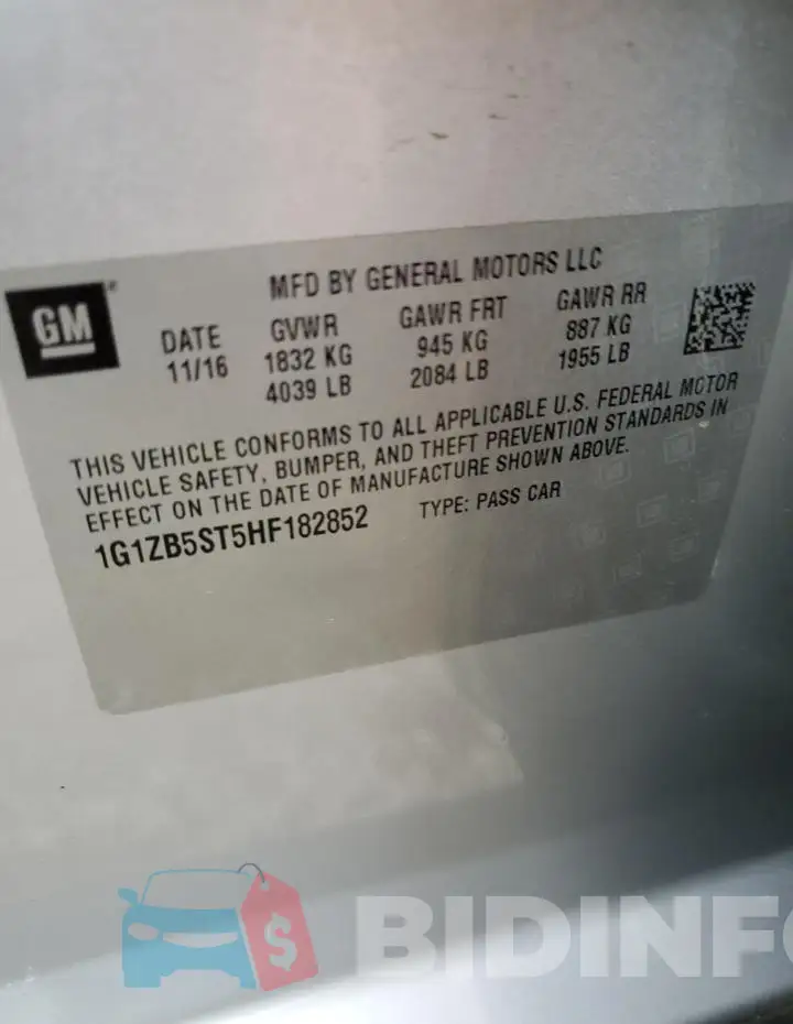 1G1ZB5ST5HF182852 Photo# 13