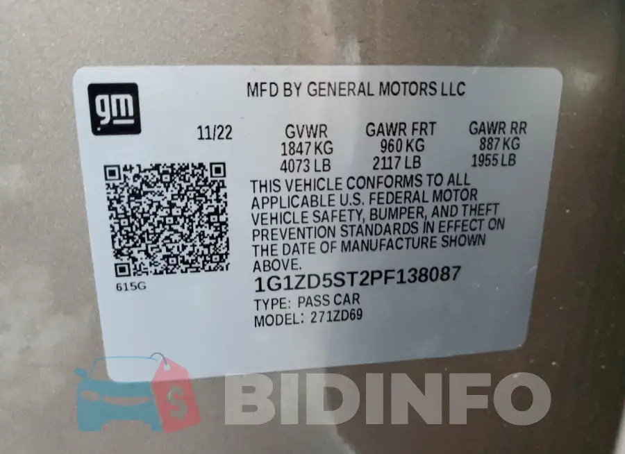 1G1ZD5ST2PF138087 Photo# 12