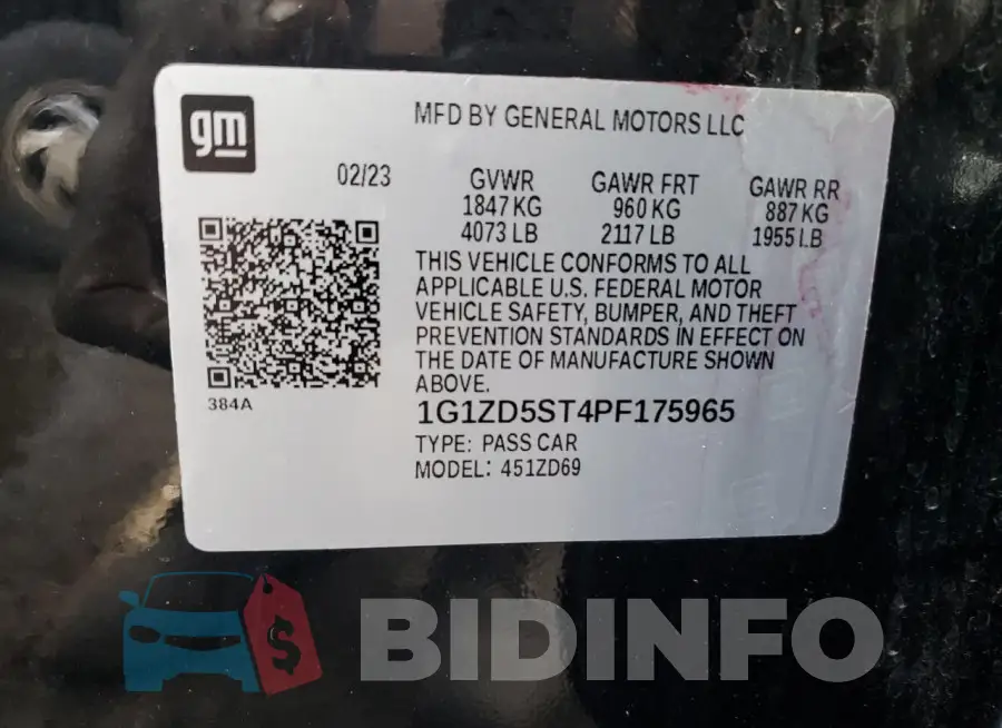 1G1ZD5ST4PF175965 Photo# 12