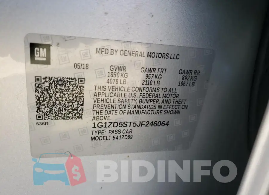 1G1ZD5ST5JF246064 Photo# 13