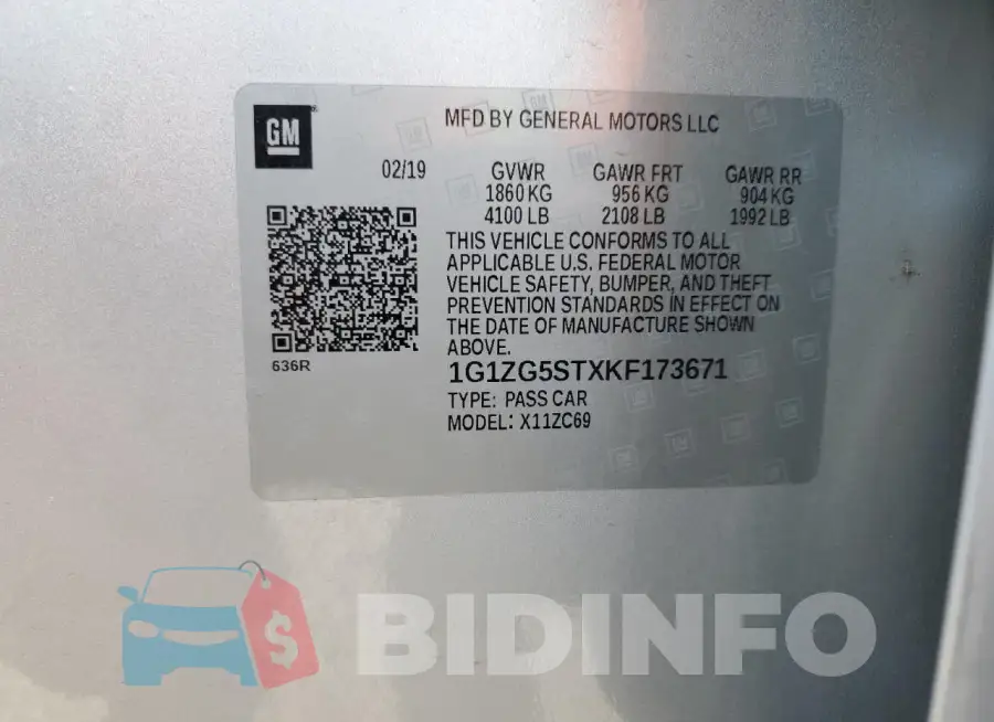 1G1ZG5STXKF173671 Photo# 12