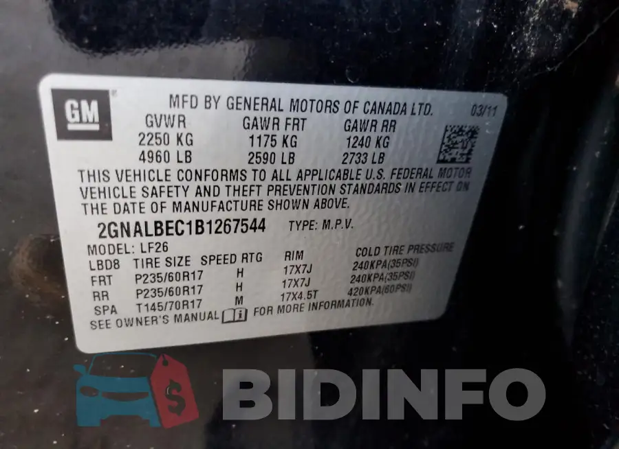 2GNALBEC1B1267544 Photo# 12