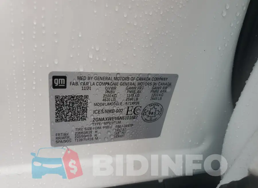 2GNAXWEV6N6101587 Photo# 14