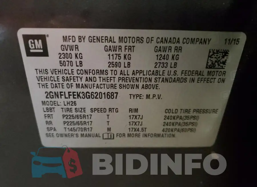 2GNFLFEK3G6201687 Photo# 13