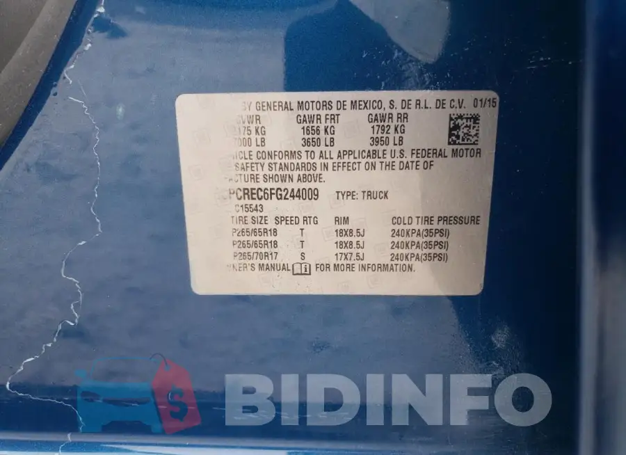 3GCPCREC6FG244009 Photo# 12