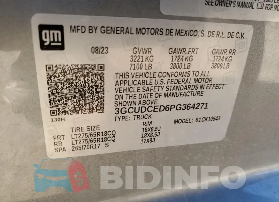 3GCUDCED6PG364271 Photo# 12