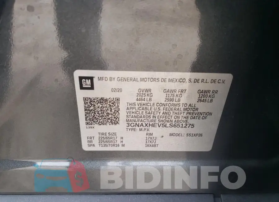 3GNAXHEV5LS651275 Photo# 13
