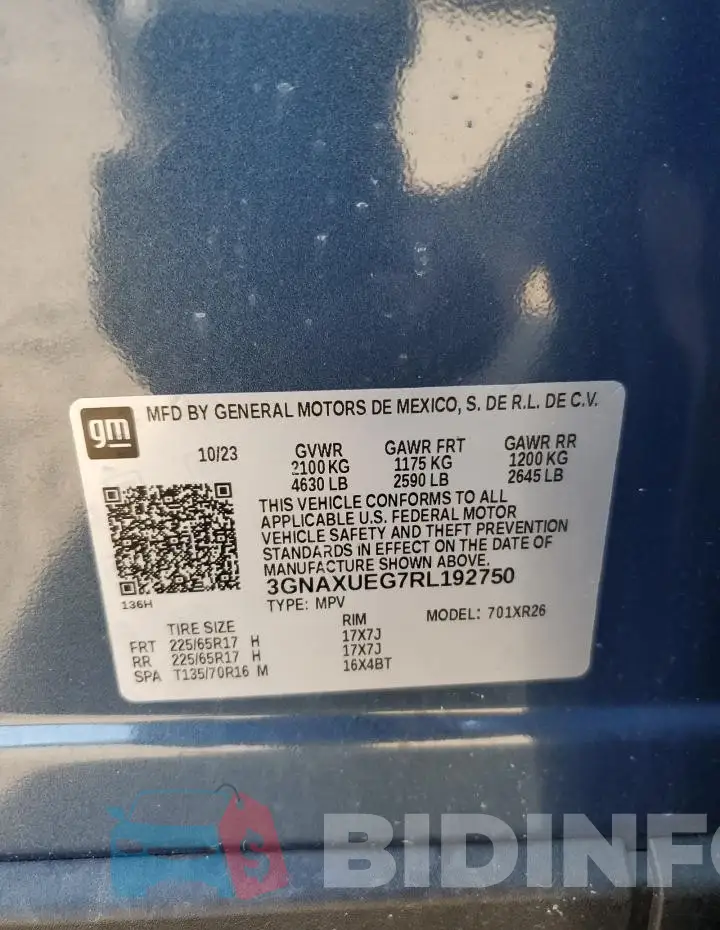 3GNAXUEG7RL192750 Photo# 13