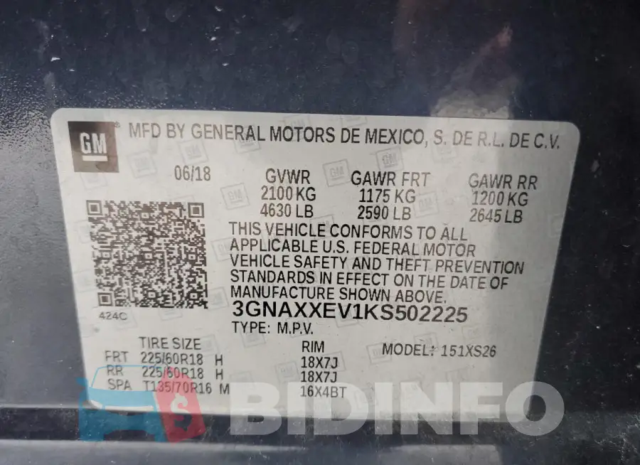 3GNAXXEV1KS502225 Photo# 13