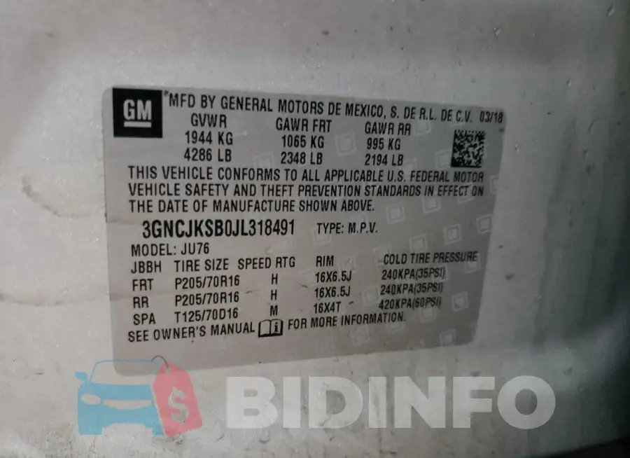3GNCJKSB0JL318491 Photo# 13