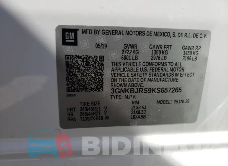 3GNKBJRS9KS657265 Photo# 12