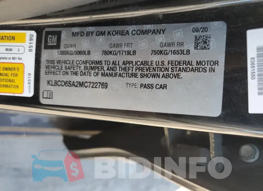 KL8CD6SA2MC722769 Photo# 12