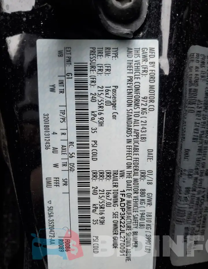 1FADP3K22JL270091 Photo# 12