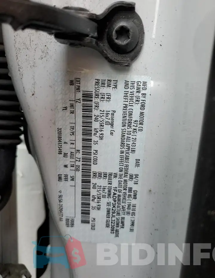 1FADP3K29JL323093 Photo# 12