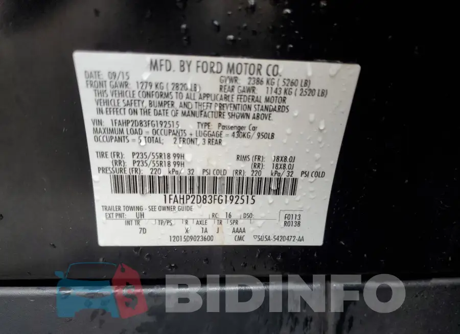 1FAHP2D83FG192515 Photo# 12