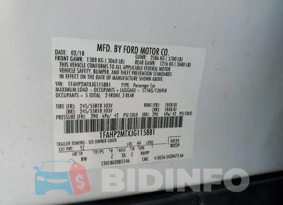 1FAHP2MTXJG115881 Photo# 12