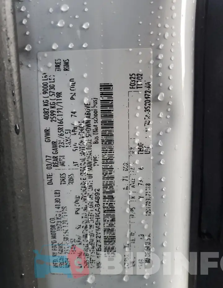 1FBZX2YM5HKA84892 Photo# 14