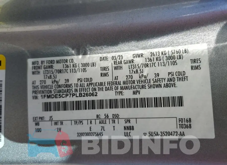 1FMDE5CP7PLB26062 Photo# 13