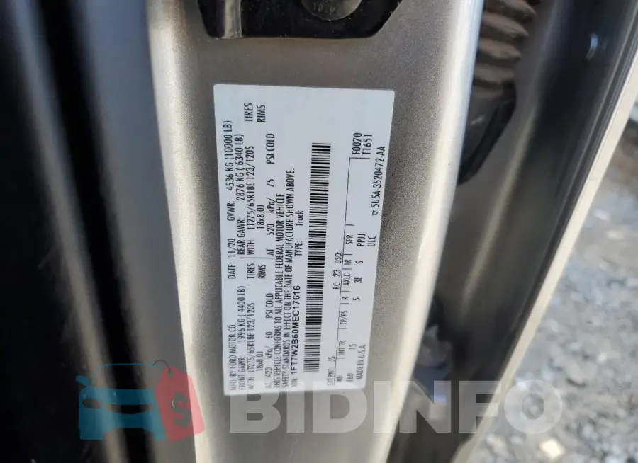 1FT7W2B60MEC17616 Photo# 13